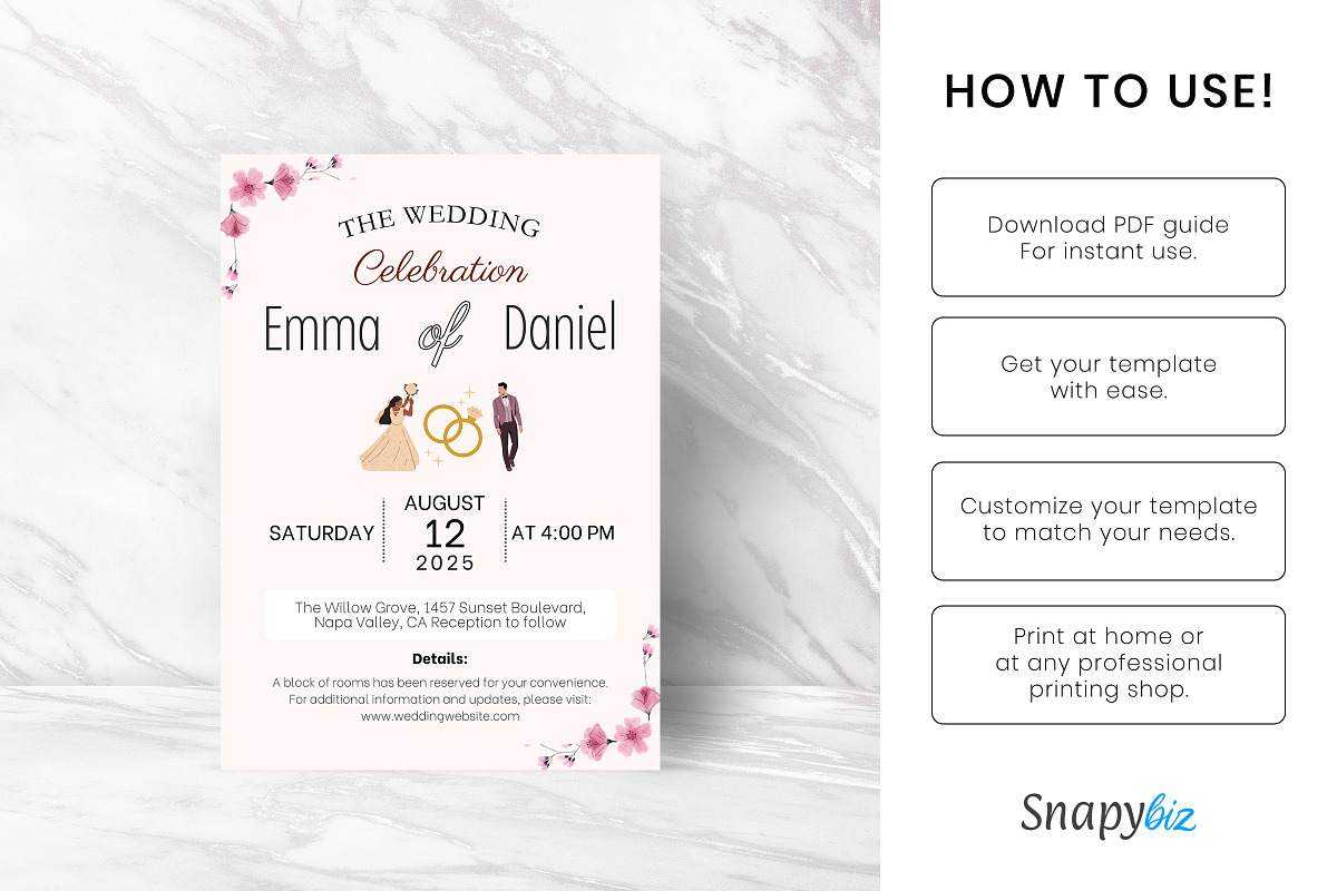 Modern Beige Wedding Invitation Temp, an Invitation Template by Snapybiz (Photo 6 of 8)