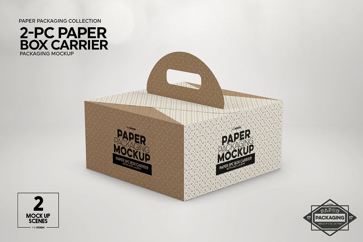 2pc PaperBox Carrier PackagingMockup, a Packaging Mockup by INCDesign (Photo 6 of 8)