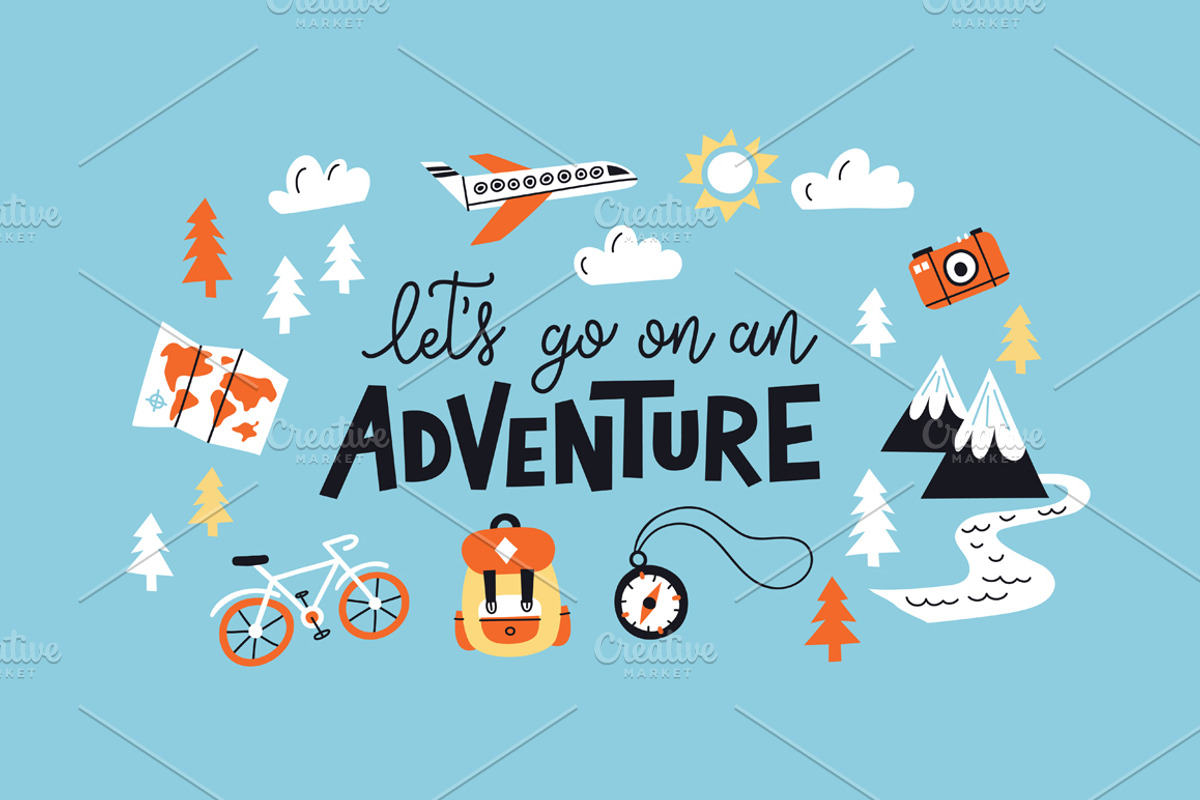 Adventure Lettering Illustrations., an Illustration by tetiana.svirska (Photo 1 of 7)