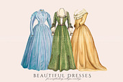 Victorian and Regency Dress Clipart, an Illustration by Secret Helper (Thumbnail 4 of 6)
