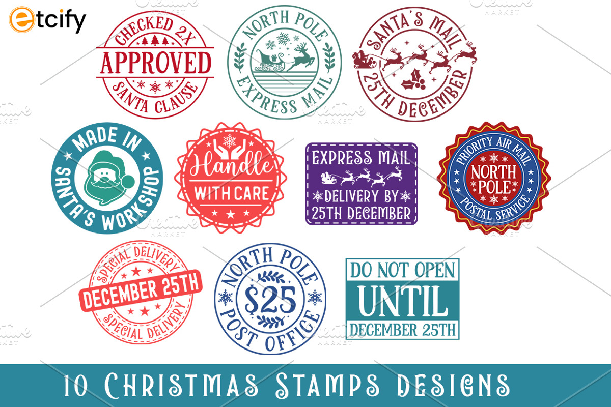 Christmas Stamps Designs, an Object Graphic by Etcify (Photo 1 of 3)