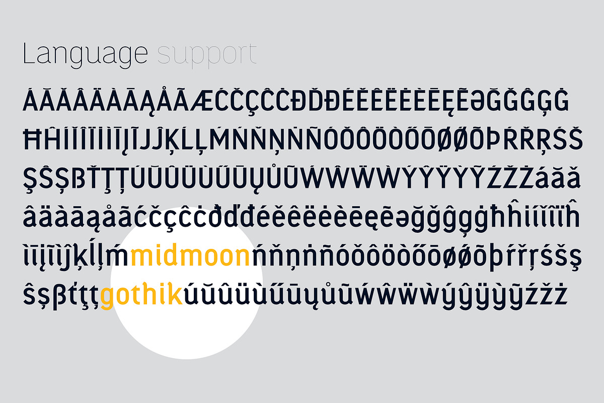 Midmoon Gothik typeface family, a Sans Serif Font by Andy Peat (Photo 5 of 9)