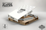Large 18 Pizza Box Packaging Mockup, a Packaging Mockup by INCDesign (Thumbnail 3 of 7)