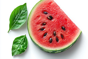 Juicy Watermelon Slice with Green Le, a Food & Drink Photo by Pixeness Studio