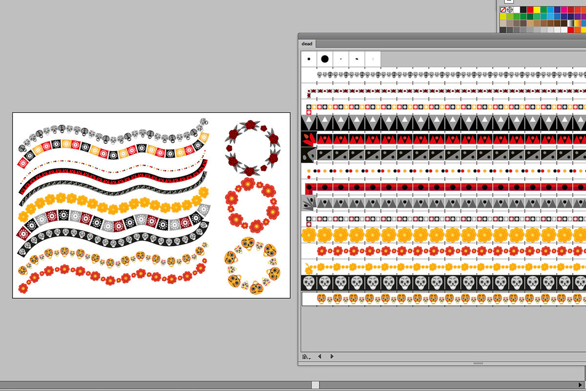 Dia de los muertos brushes-borders preview 2