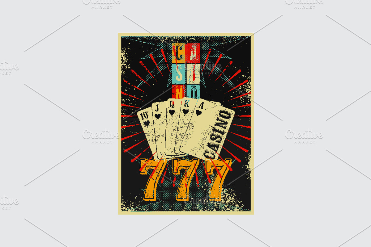 Casino vintage poster., a Decorative Illustration by PoPaShop (Photo 3 of 15)