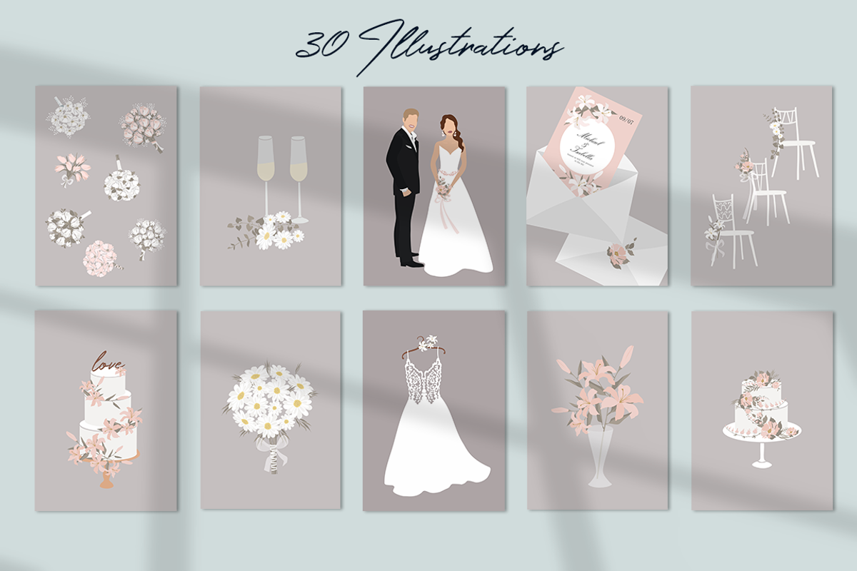 Wedding Collection Illustration Set, a Person Illustration by Irena Art (Photo 7 of 14)
