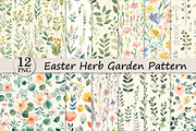 Easter Herb Garden Pattern, a Texture Illustration by DreamPrint404 (Thumbnail 1 of 3)