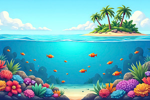 Underwater Coral Reef Near Island Sh, a Photo by LOGOCREATIVE