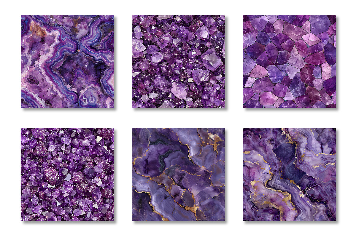 Amethyst Metallic and Stone Textures, a Pattern Graphic by Canvas Craft (Photo 2 of 9)