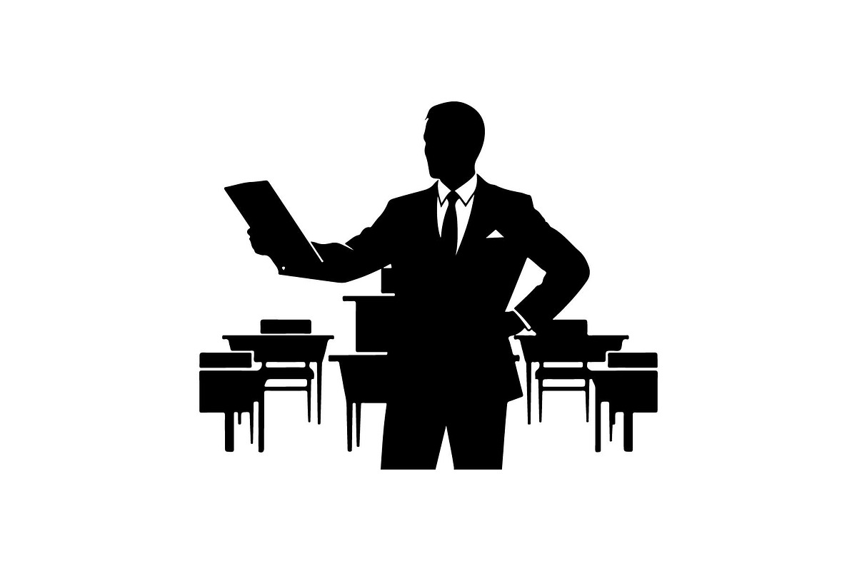 Teacher Student Classroom Silhouette, an Object Graphic by yasushie (Photo 4 of 6)