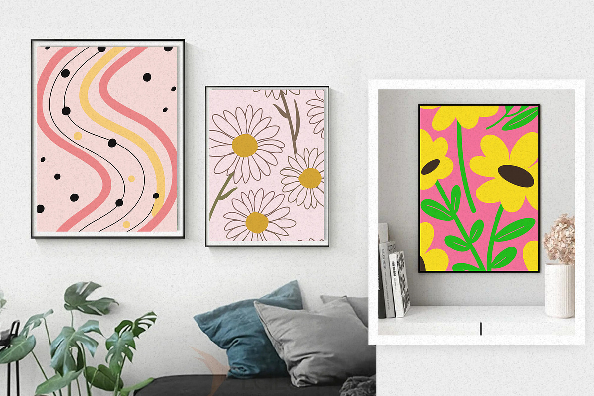 Blush Pink Wall Art Set, a Wallpaper Graphic by Helospace (Photo 5 of 10)