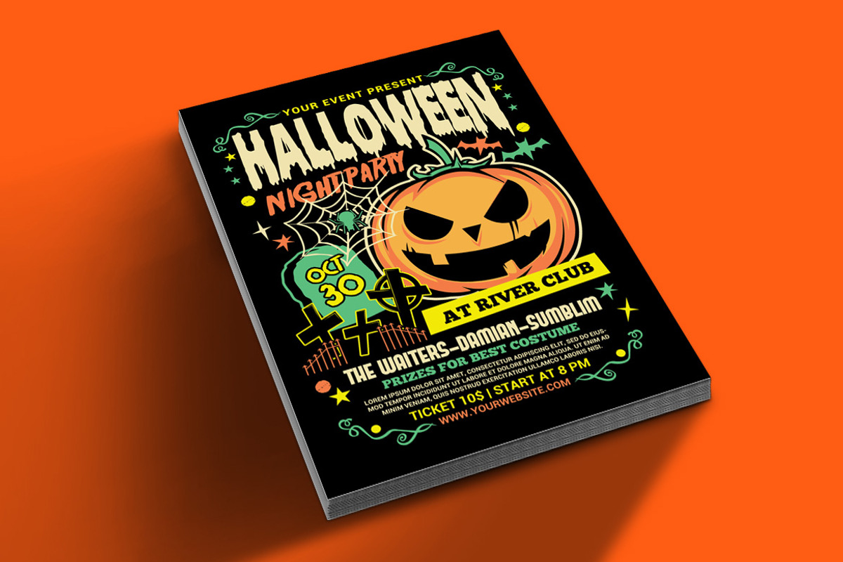 Halloween Night Party Flyer, a Flyer Template by Muhamad Iqbal hidayat (Photo 2 of 4)