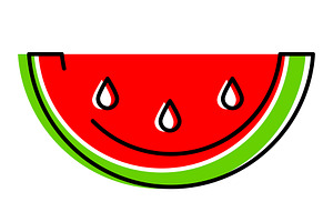 Watermelon slice., a Food Illustration by incomible