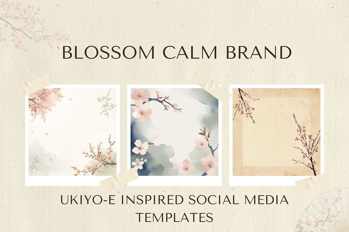 Japanese-Inspired Social Media Kit, a Social Media Template by Vandy Fullum (Photo 1 of 8)