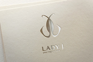 J Logo Monogram. Ladybug Initial