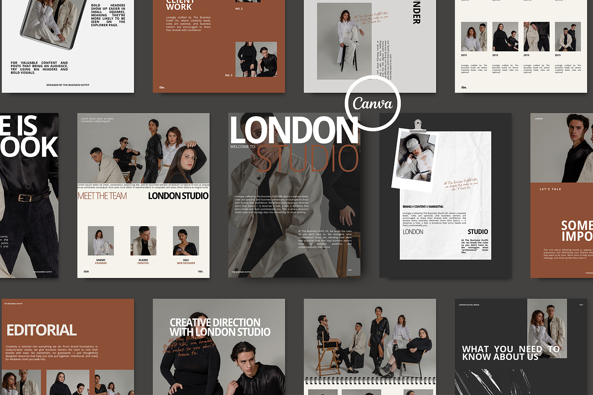 CANVA London Bold Social Media Posts, a Social Media Template by thebusinessoutfit (Photo 1 of 16)
