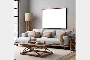 Frame mockup, Scandinavian farmhouse, an Architecture Photo by GFXCity
