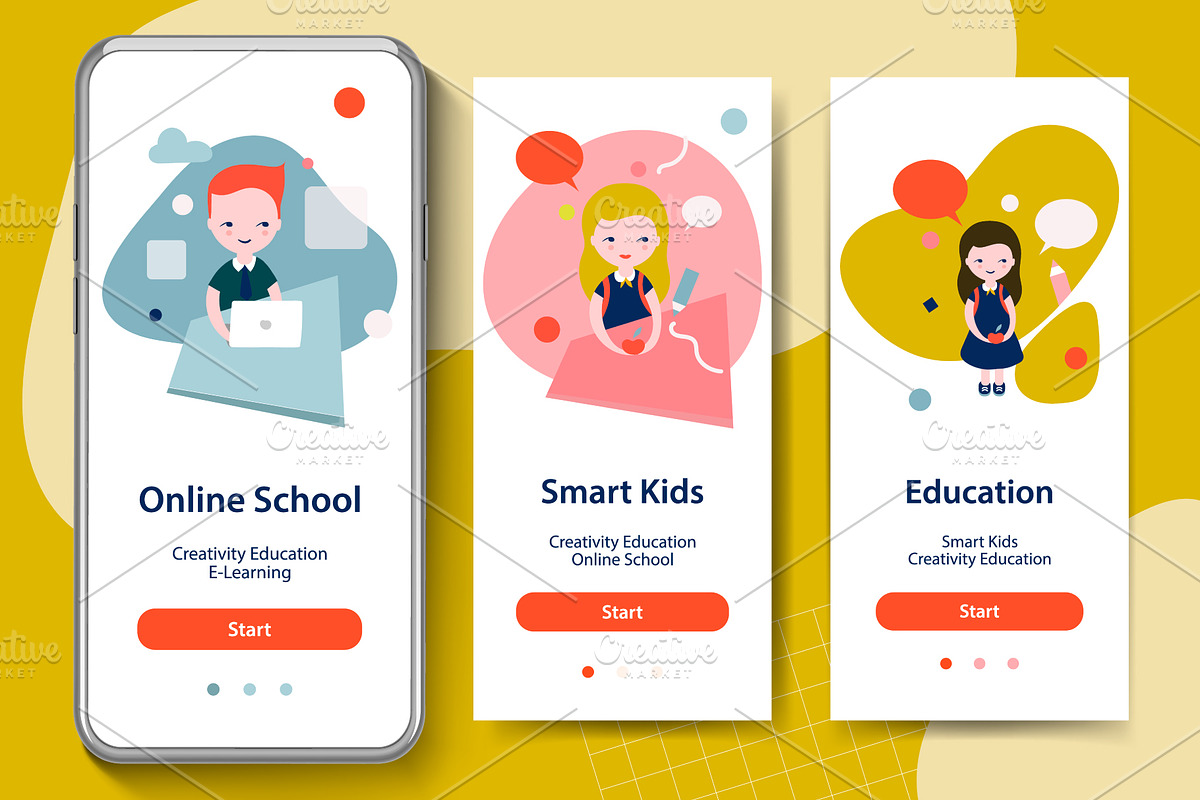 Back To School UI Kit, a Templates & Theme by PREMIUMVECTOR