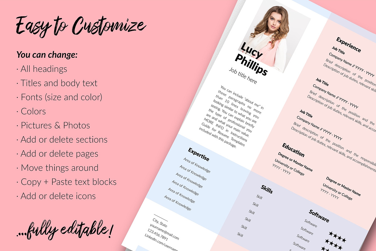 Modern CV Bundle / Resume - Lucy, a Resume Template by Templates Design Co. (Photo 13 of 17)