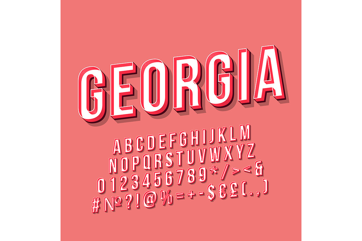 Georgia vintage 3d vector lettering, a Templates & Theme by IMG Visuals