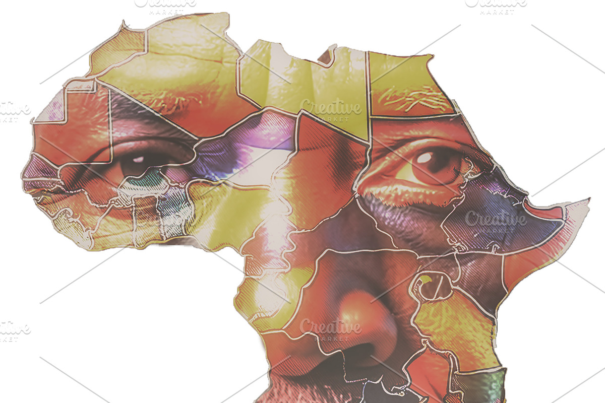 African continent with blended human, an Object Graphic by DanFLCreativo
