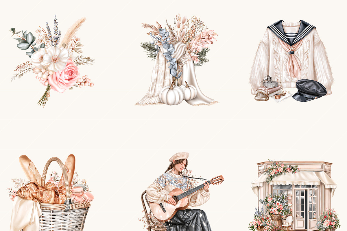Watercolor French Paris Clipart, an Object Illustration by BusyDaydesign (Photo 6 of 9)