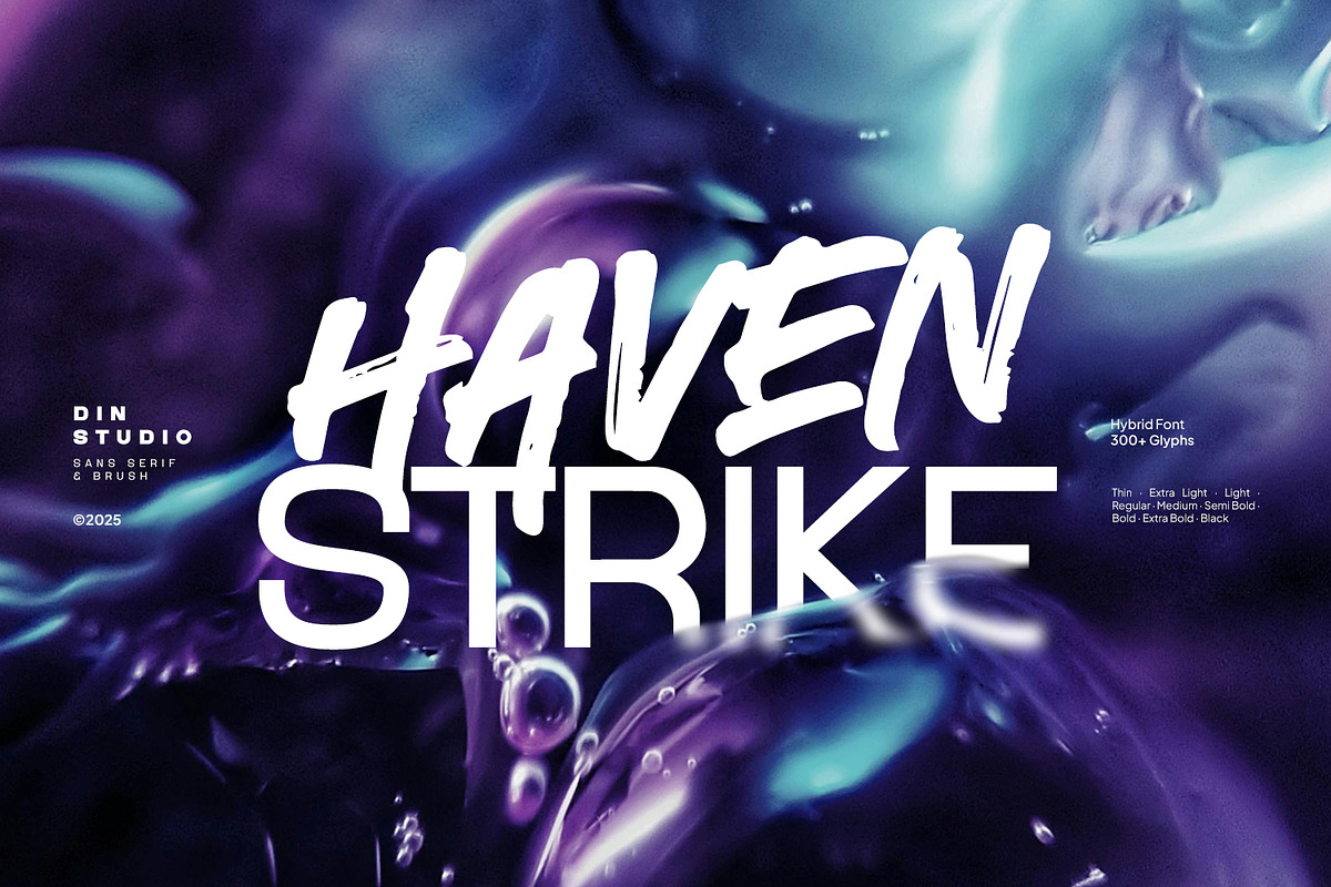 Haven Strike, a Sans Serif Font by din-studio.com (Photo 1 of 21)