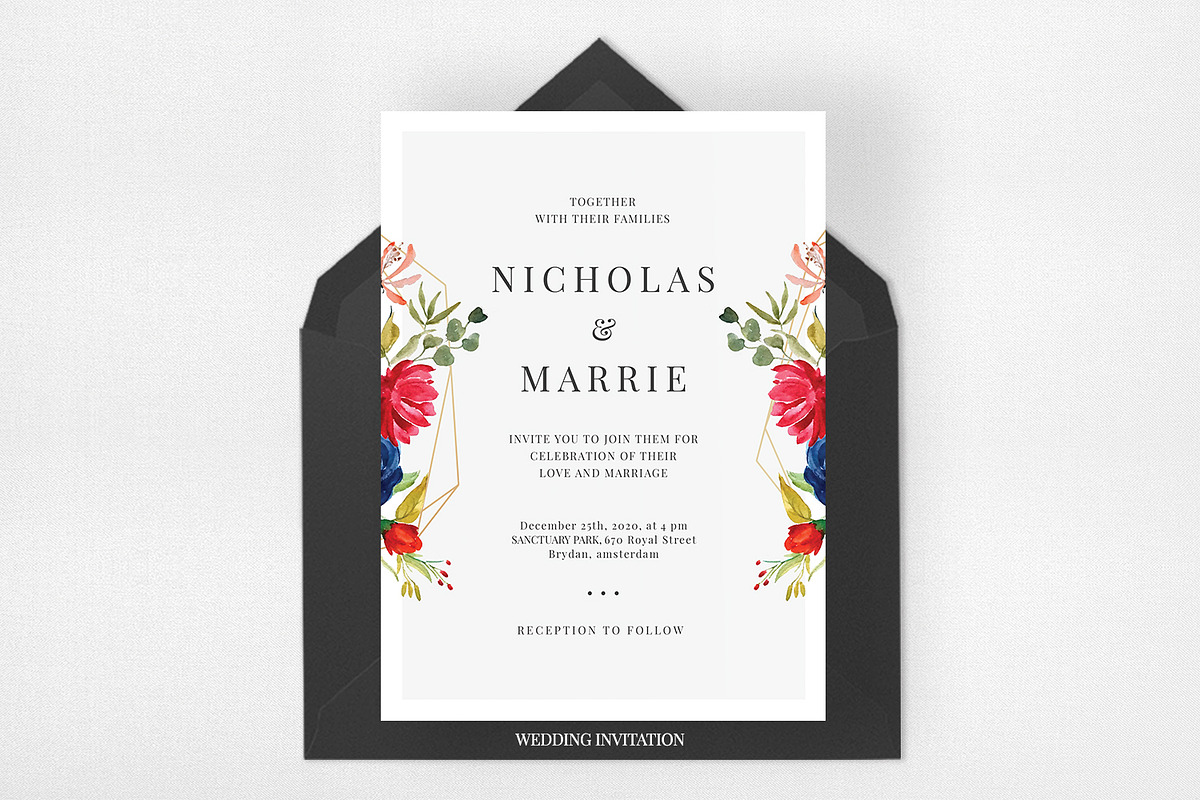 Romantic Floral Wedding Suite, an Invitation Template by Azka Creative (Photo 2 of 5)