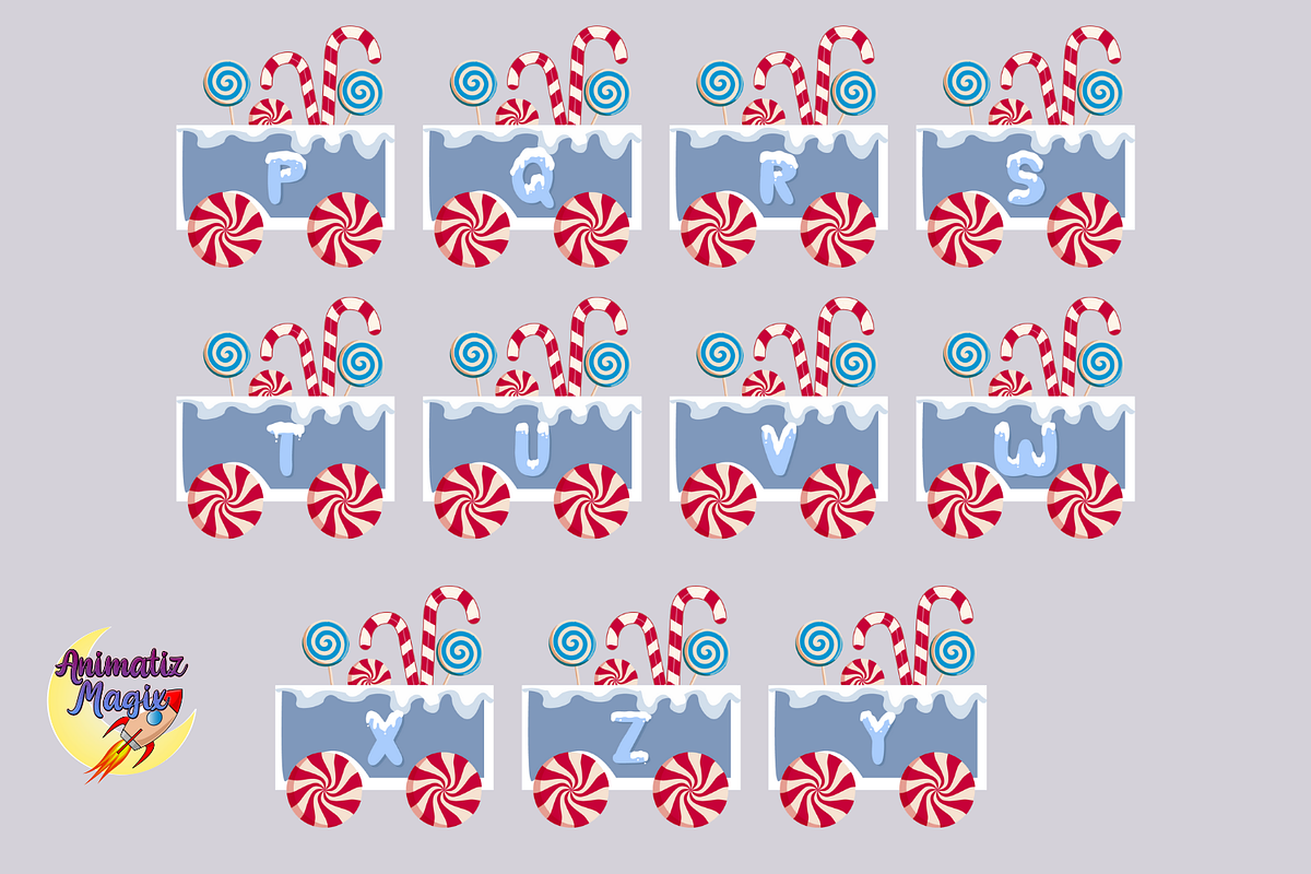 Snowman Christmas Train Bundle, a Seasonal Illustration by animatizmagix (Photo 3 of 4)