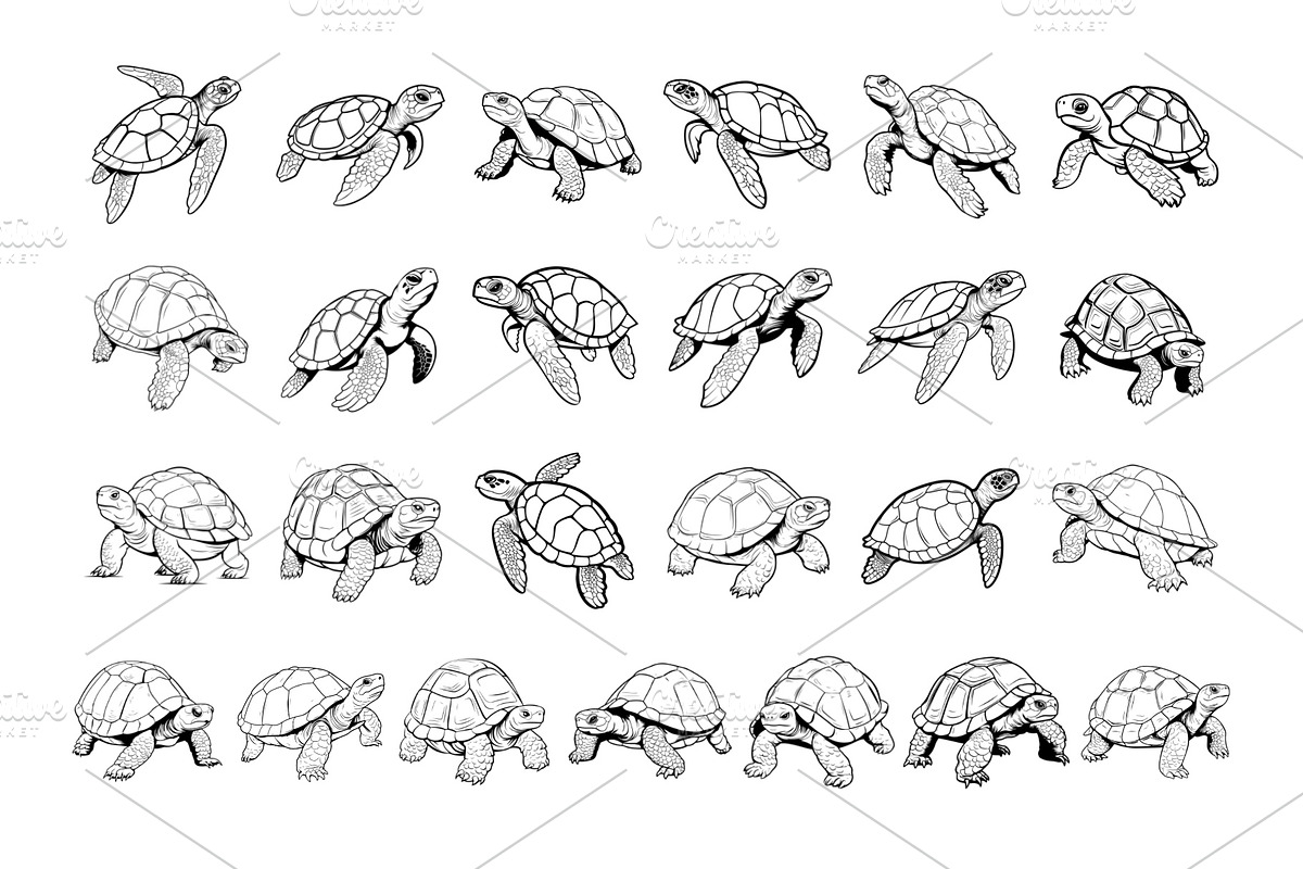 50 Turtles Procreate Stamps Brushes, a Brush Add-On by Procreate Sale (Photo 5 of 6)