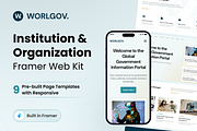 WorlGov - Framer Template, a Landing Page Template by Agensip Design Agency (Thumbnail 1 of 8)