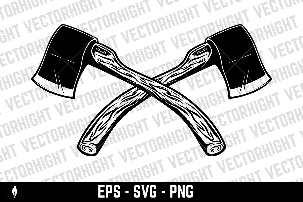 illustration of two crossed axes, an Object Illustration by Vectorhight (Photo 2 of 3)