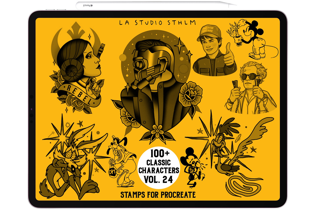 Bundle 3 Classic Character-Stamp Set, a Brush Add-On by LA Studio Sthlm (Photo 9 of 17)