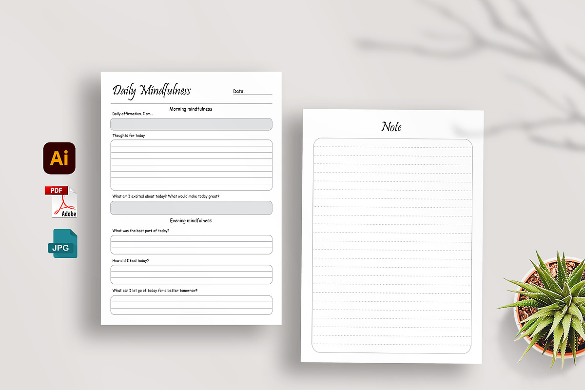 Editable Daily Mindfulness Journal, a Stationery Template by Mazharul Islam (Photo 1 of 3)