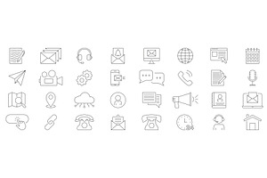 Communication And Technology Icons, a Technology Illustration by Gentle Studio