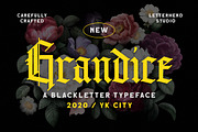 Grandice - Blackletter Typeface, a Blackletter Font by Letterhend Studio (Thumbnail 1 of 9)
