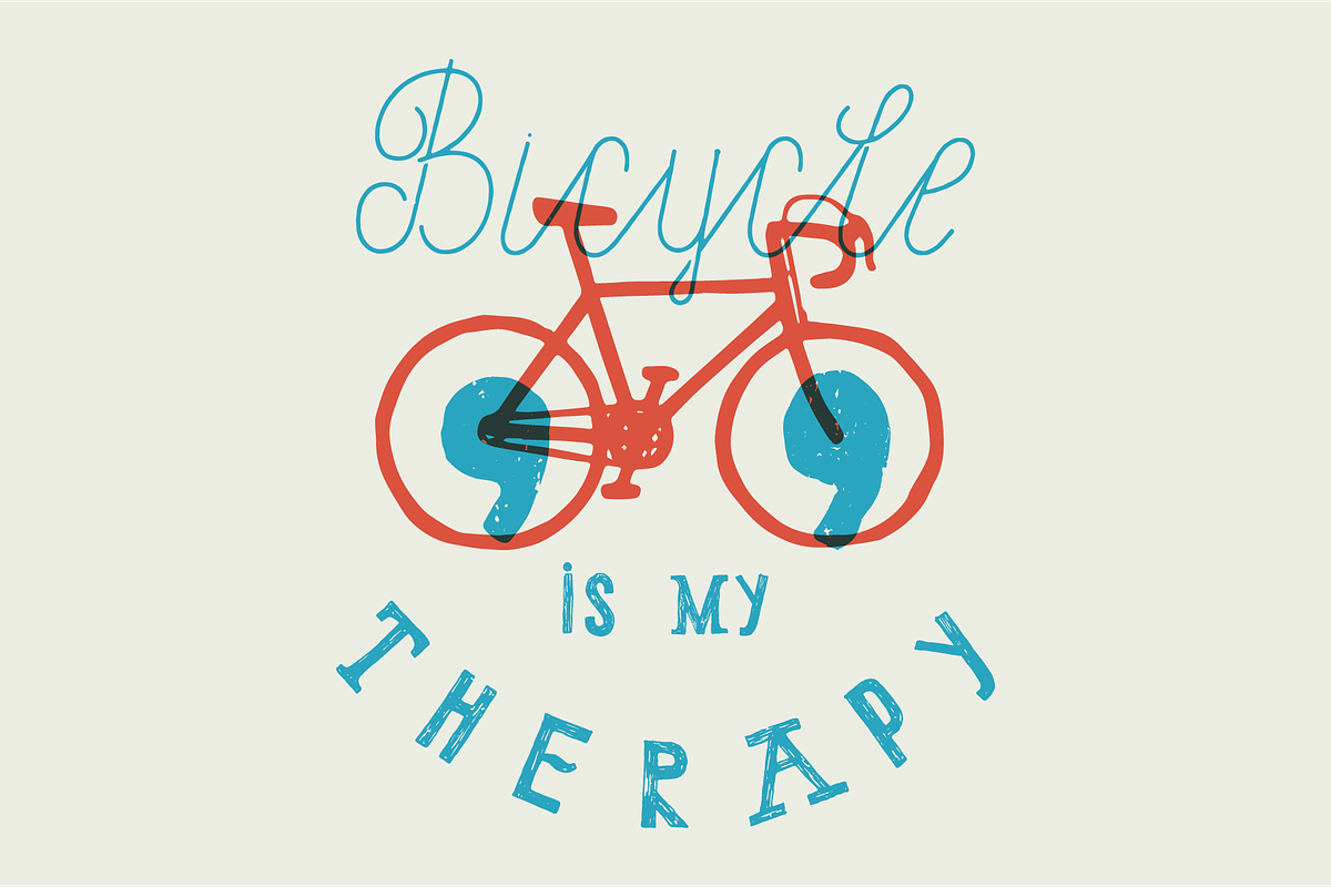 Bicycle is My Therapy, a Sport Illustration by hand draw (Photo 1 of 2)