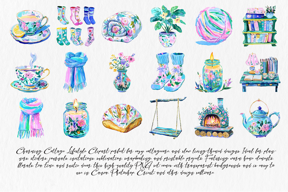 Cozy life clipart bundle, an Illustration by Libby Wishes (Photo 3 of 4)