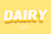 Dairy 3D Text Effect Editable PSD, a Layer Style Add-On by TrueVector (Thumbnail 1 of 2)