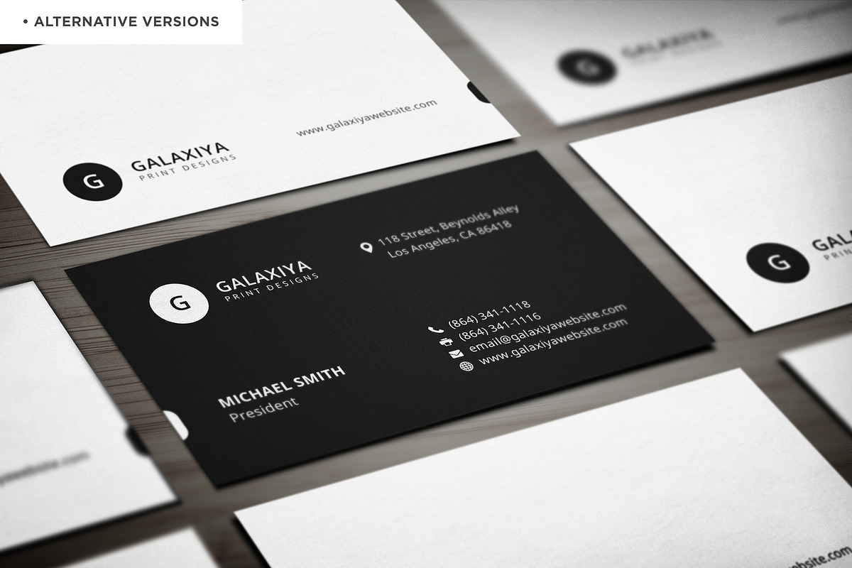 Minimal Clean Business Cards, a Business Card Template by Galaxiya (Photo 3 of 9)