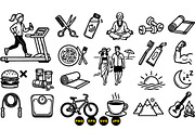 Healthy Lifestyle Icon Set, an Illustration by designvectx (Thumbnail 3 of 3)