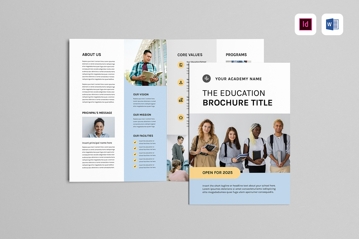 Education Brochure | MS Word & Indd, a Brochure Template by Leaflove (Photo 1 of 5)