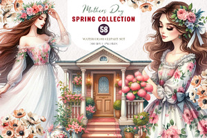 Mothers Day Clipart, an Illustration by CreationArt