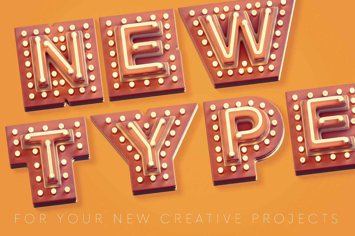 Theater Lights - 3D Lettering, a Graphic by MIIM (Photo 5 of 8)