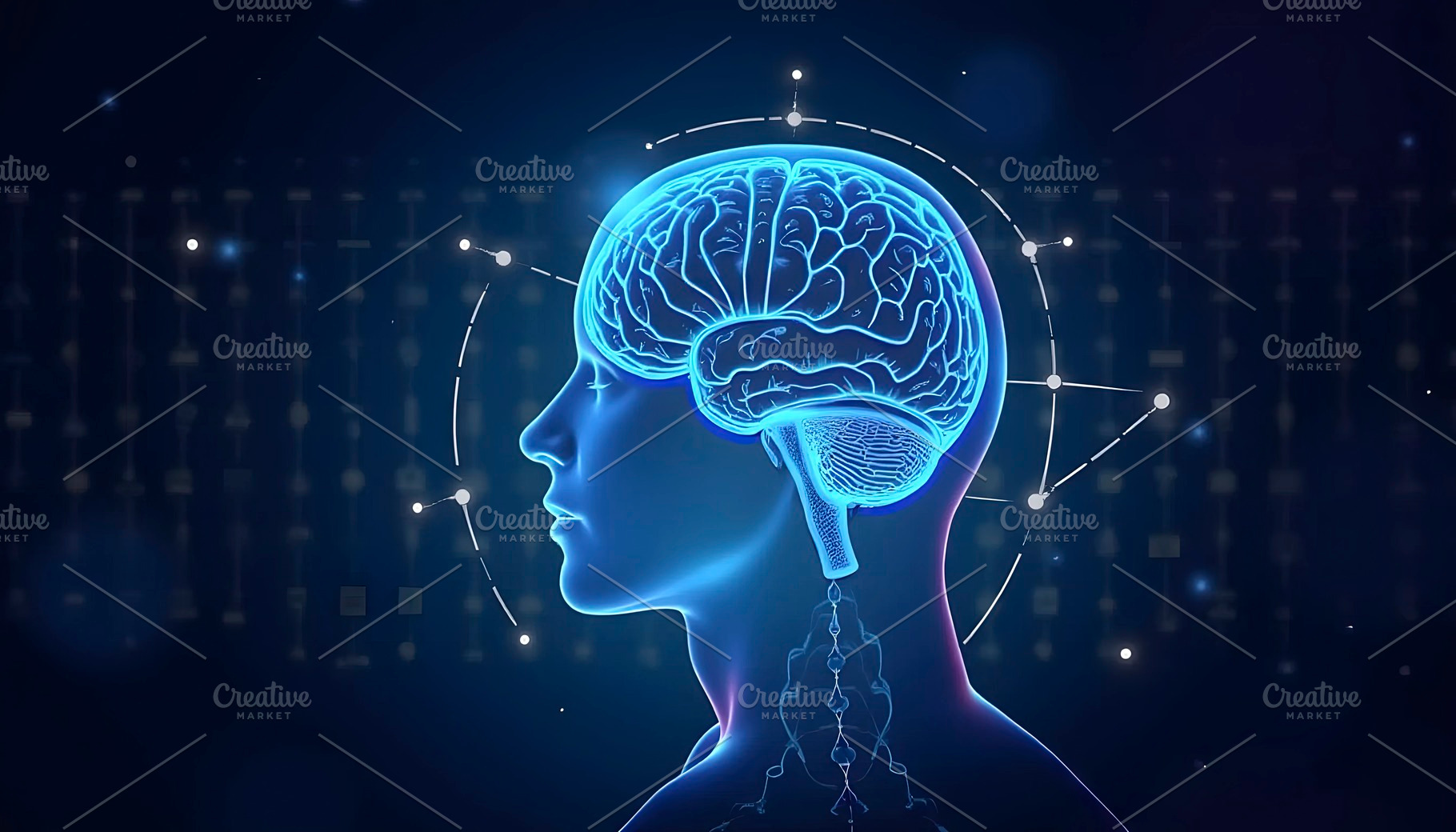 Holographic Brain Interface Futurist, a Photo by LOGOCREATIVE