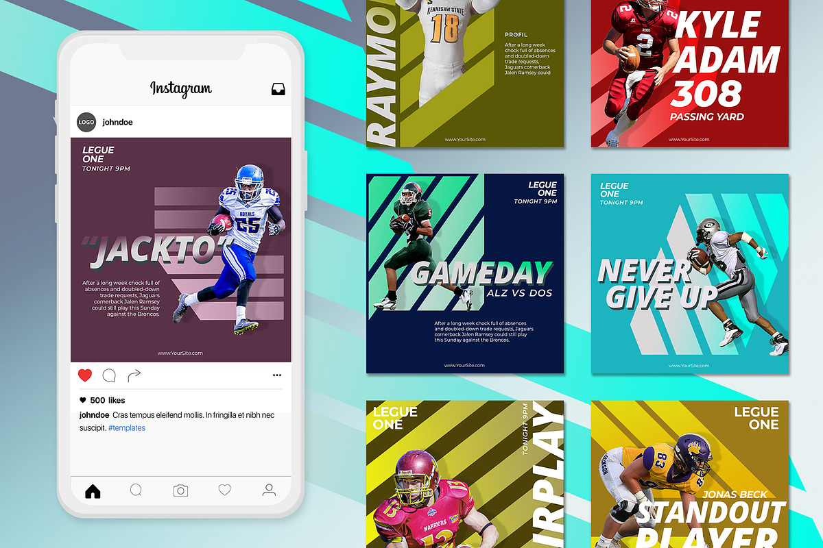 Football Instagram Post, a Social Media Template by temphall (Photo 3 of 4)