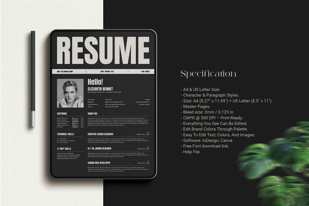 Resume - CV - Letter, a Resume Template by Cleffon_Graphic_Studio (Photo 2 of 6)