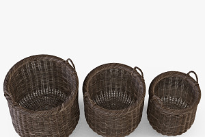 Wicker Basket 07 Walnut Brown Color