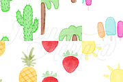14 Summertime Watercolor Patterns, a Pattern Graphic by jillian.adriana (Thumbnail 2 of 5)